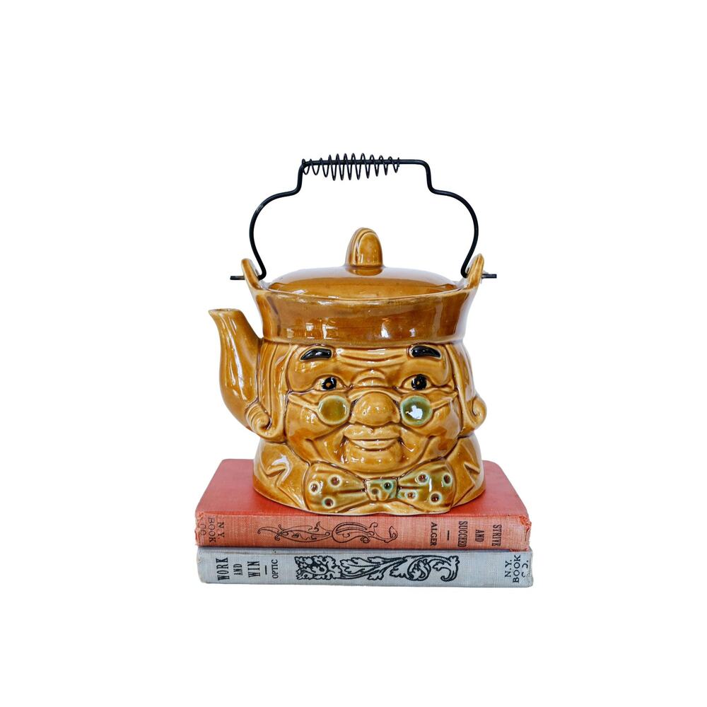 Vintage Toby Jug Teapot Japan: 1950s Retro MCM Kitchen Tea Party